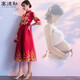 塞德勒孕婦敬酒服新娘禮服女2025秋新款結婚衣服秀禾服mm懷孕高腰遮肚 酒紅色中長(cháng)款  XXL