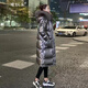 意枕上黑色高端亮面羽絨服女2025年新款冬季中長(cháng)款大毛領(lǐng)過(guò)膝加厚潮 銀色真毛領(lǐng) S 103-113斤