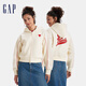 GAP女裝愛(ài)心連帽衛衣抓絨外套604327 象牙白 165/84A(M)亞洲尺碼