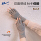 回力半指手套女冬季保暖德絨學(xué)生電腦打字寫(xiě)字騎行開(kāi)車(chē)露手指手套冬天 灰色【雙面德絨+速暖蓄熱】