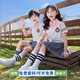 芯時(shí)代團(tuán)體服小學(xué)生校服夏裝運(yùn)動(dòng)學(xué)院風(fēng)兩件套幼兒園園服夏天兒童畢業(yè)表 粉色【男童】 130 碼