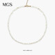 MGS曼古銀簡(jiǎn)約頸鏈淡水不規則珍珠項鏈女輕奢飾品高級小眾設計感首飾 珍珠項鏈