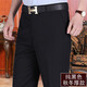 君佬男士中年西褲男寬松高腰深襠秋冬厚款中老年爸爸褲子加大加肥男褲 純黑色西褲秋冬厚款 厚款 42 腰圍三尺一