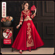 米詩(shī)德繡禾服結婚秀禾服150小個(gè)子敬酒服新娘中式婚紗結婚當天穿的衣服 鳳來(lái)儀單飄簡(jiǎn)約版[無(wú)頭部飾] L [建議105-115斤]