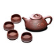 尊壺 宜興紫砂壺石瓢茶壺手工茶具套裝泥繪禮品禮盒裝泡茶器大小號 大號蝶戀花 一壺四杯禮盒裝 375ml