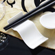 國玥純白骨瓷筷子架托酒店餐具創(chuàng)意多用中式陶瓷筷架可洗碗機公筷子架 純白波浪型筷子架10只