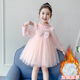 綾庭鷹3女童公主裙秋冬5兒童6洋氣7春秋紗裙8連衣裙9歲小女孩針織連衣裙 針織小香風(fēng)粉色【加絨加厚】 110