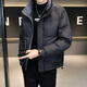 淺咫立領(lǐng)短款羽絨服男修身冬季男士加厚保暖潮流冬天外套衣服男 黑色 2XL(125-145斤)