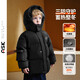 ASK JUNIOR三防男童羽絨服兒童冬連帽保暖面包服男寶寶純色外出服 黑色 100