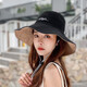 迷人微笑漁夫帽女士潮流夏天遮陽(yáng)帽時(shí)尚韓版防曬帽學(xué)生遮臉可折疊雙面戴太陽(yáng)帽子女 雛菊雙面黑色-卡其