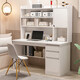 蔓斯菲爾（MSFE）北歐書(shū)桌書(shū)架一體帶書(shū)柜簡(jiǎn)約家用臥室電腦桌臺式學(xué)生學(xué)習寫(xiě)字桌子 120cm暖白色