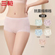 三槍?zhuān)═HREEGUN）內褲女士純棉新疆棉10A抗菌親膚線(xiàn)條花邊中腰三角褲【5條裝】 橙粉+淺綠+淺紫+天藍+月牙 5條 L （適合110斤-130斤）