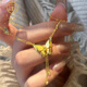 金癡黃金蝴蝶項鏈女新款足金999流蘇小眾輕奢鎖骨套鏈表白禮物送女友 附送證書(shū)