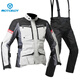 MOTO-BOY冬季騎行服摩托車四季防雨套裝秋冬通用機車裝備拉力服男 TJ-04灰色套裝（新款） XL