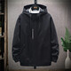 胖優(yōu)米超大碼工裝夾克外套男春秋季連帽寬松休閑加肥加大碼胖子青年上衣 黑色 4XL 建議165-180斤