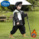 迪士尼（Disney）童裝男童外套冬款2025新款棉服兒童沖鋒衣男孩冬裝棉衣加絨戶(hù)外服 黑色加絨加厚外套 90