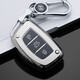 適用于北京現代鑰匙套名圖鑰匙包領(lǐng)動(dòng)ix35悅動(dòng)朗動(dòng)新途勝I(mǎi)X25索納塔9瑞納汽車(chē)鑰匙扣殼 現代折疊插入式A款（中間鍵尾箱【鉑金銀】+金屬扣