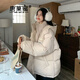 唐菓蜜羽絨棉服女冬2025新款韓系減齡時(shí)尚學(xué)生羽棉襖絨服加厚保暖棉衣女 米白色 L