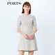 PORTS寶姿商場(chǎng)同款女裝 秋季新品休閑舒適七分袖連衣裙YSB8D044GFD82 銀灰色 XS (2)