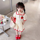 可歆寶貝（KEXINBAOBEI）一歲半2女寶寶夏天衣服可愛(ài)草莓套裝3女童時(shí)髦洋氣短袖裙褲4夏季5 米杏色 130碼建議6-7歲（身高125左右）