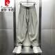 皮爾卡丹（pierre cardin）2025春夏季新品棉麻透氣垂感休閑褲男士潮流寬松褶皺哈倫蘿卜褲 豆綠色 XL推薦體重140-160斤