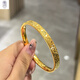如潼（RUTONG）碎冰冰黃金手鐲999足金包銀碎碎冰金手鐲女友媽媽母親情人節(jié)禮物 【56】圈口 建議90-100斤