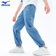 美津濃（MIZUNO）兒童褲子運(yùn)動(dòng)長(zhǎng)褲薄款童裝男女童春夏季中大童速干防蚊透氣CK2151 牛仔藍(lán)色 160