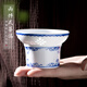 末都景德鎮(zhèn)玲瓏茶漏 手繪青花陶瓷茶葉過(guò)濾網(wǎng)泡茶器茶濾器架茶具配件 玲瓏?yán)p枝茶濾【兩件式】