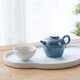 萬(wàn)仟堂（Edenus）名家茶壺 禹州鈞窯功夫茶具泡茶壺陶瓷手工原礦單壺送禮盒 滄海壺 孔雀藍釉 約140ml