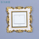 韻友簡(jiǎn)約開(kāi)關(guān)貼開(kāi)關(guān)保護套墻壁護墻貼墻貼插座燈開(kāi)關(guān)裝飾 玫瑰花邊-金色