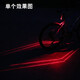 塔斯隊長(cháng)自行車(chē)激光尾燈夜間騎行裝備單車(chē)配件USB充電山地車(chē)尾燈警示燈 蝙蝠俠尾燈單個(gè)效果