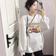 FOX.G衛衣女外套春秋款2025秋裝新款秋季女裝穿搭女士t恤長(cháng)袖上衣薄款 四只小熊印花衛衣白灰色 M 【建議115斤以?xún)取? title=