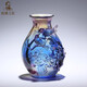 琉璃擺件工藝品喜上眉梢插花花瓶客廳結(jié)婚禮物送新人喬遷之喜搬家 喜上眉梢小號（藍(lán)紫色）100%琉璃