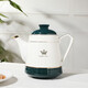 昭樂(lè ) 陶瓷冷水壺 陶瓷茶壺家用冷水壺單壺耐高溫帶過(guò)濾孔泡茶壺涼水壺 橄欖綠皇冠 1.2L