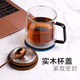 小雨點(diǎn)玻璃杯子馬克杯大容量茶杯水杯茶杯泡茶雙層辦公家用手柄咖啡杯 蘭科手柄杯（大號(hào)）+咖啡勺+杯墊