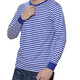 誠一集（CHENGYIJI）?；晟滥惺块L(cháng)袖t恤 圓領(lǐng)訓練速干衣藍白條紋T恤衫文化衫休閑長(cháng)袖 凈版藍條長(cháng)袖 3XL
