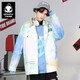 閃電潮牌（GENANX）秋冬新品夾克外套柔軟炫彩卡通印花開(kāi)衫夾克男外套撞色青少年上衣 炫彩印花 2XL