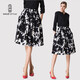 名師路印花半身裙A字裙女春秋裝通勤優(yōu)雅修身顯瘦中長(cháng)款百搭高腰傘裙 百搭印花 M