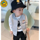 G.DUCKKIDS小黃鴨春秋兒童馬甲新款洋氣男童休閑上衣坎肩薄款寶寶馬夾背心春 灰色 【兒童馬甲拉鏈款】- 90 cm-