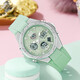 路仕哲電子手表女學(xué)生ins風(fēng)初高中生少女多功能運動(dòng)女孩電子表夜光防水 6062 抹茶綠