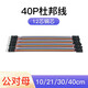 匯君（HUIJUN） 40P杜邦線銅芯 彩色排線連接線10\/21\/30\/40cm 母對母 公對母 PCB跳線 公對母 21CM