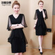 莎妮朵羅大碼女裝胖mm遮肚新款夏裝200斤中長(cháng)款短袖微胖遮肚子連衣裙16012 黑色-15894 4XL 建議165-180斤穿著(zhù)