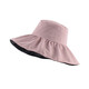 QUEENS JEWELRY日本黑膠防曬帽子女夏季可折疊大帽檐遮陽(yáng)漁夫帽防紫外線(xiàn)uv太陽(yáng)帽 別致淡粉