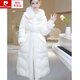 皮爾卡丹（pierre cardin）真狐貍毛小香風(fēng)2024新款羽絨服女冬季顯瘦長(cháng)款厚白鴨絨外套 白色1(真狐貍毛) S 85-105斤