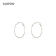 阿吉豆方圓臉耳環(huán)夸張百搭線(xiàn)下同款銀色大耳圈耳釘耳飾生日禮物女 銀色 2個(gè)