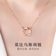 ZXZOV999足銀莫比烏斯項鏈女士鎖骨鏈玫瑰金吊墜生日情人節(jié)禮物送女友 足銀【鑲莫桑石】本地倉極速發(fā)貨