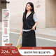 MsShe【假兩件套裝】大碼女裝2025夏秋裝胖mm短袖/長(zhǎng)袖T恤半身裙 短袖款-黑色現(xiàn)貨 3XL