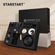 STAR-START摩卡壺套裝禮盒意式摩卡咖啡機節(jié)日咖啡禮盒裝戶外咖啡裝備 十件套摩卡壺禮盒-按鍵電磨黑