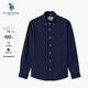 U.S.POLO ASSN.襯衫男長(cháng)袖秋季純棉商務(wù)休閑寬松免燙男士襯衣 藏藍色 XXL 