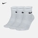 耐克（NIKE）男襪女襪訓練透氣短襪快干柔軟休閑跑步健身運動(dòng)nike襪子3雙裝 SX7677-100 XL